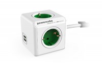 POWERCUBE Steckdose extend grün 4xT.13 2xUSB 5V 2.1A, 66.789 POWERCUBE Steckdose extend grün 4xT.13 2xUSB 5V 2.1A, 66.789