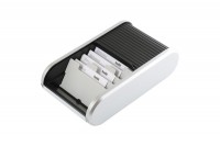 HELIT Visitenkarten-Box, H6220499, schwarz/silber 136x240x67mm