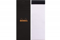 RHODIA Notizblock schwarz 74x210mm, 82009, kariert 80 Blatt RHODIA Notizblock schwarz 74x210mm, 82009, kariert 80 Blatt