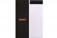 RHODIA Notizblock schwarz 74x210mm, 82009, kariert 80 Blatt