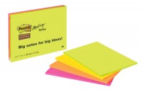 POST-IT Super Sticky Big Notes 4x45 f. 4 couleur ass. 149x200mm, 6845-SSP