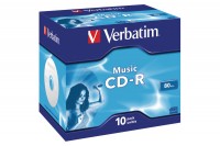 VERBATIM CD-R Jewel 80MIN/700MB, 43365, 52x Audio  10 Pcs