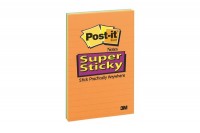 POST-IT Bloc Super Sticky 102x152mm 3-couleurs ass, lin. 45 f., 46453SSAN