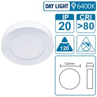 LED-Leuchtpanel E5 mini, rund, 6 Watt, D122 x 35mm, weiss, daylight