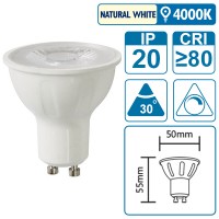 LED-Leuchte mit GU10 Sockel, 5 Watt (entspricht ca. 45 Watt), natural white, dimmbar