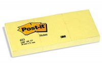 POST-IT Bloc 38x51mm jaune/100 feuilles 3 pièces, 653Y