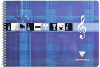 CLAIREFONTAINE Cahier musique Spiral A4 blanc 25 feuilles, 8104