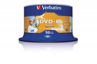 VERBATIM DVD-R Spindle 4.7GB, 43533, 1-16x fullprint o.L 50 Pcs