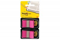 POST-IT Index 2er Set 25,4x43,2mm, 680-BP2, neon pink  2x50 Stück