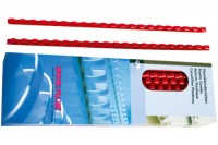 RENZ Plastikbinderücken 16mm A4, 202211602, rot, 21 Ringe 100 Stück