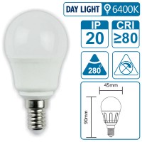 LED-Leuchte mit E14 Sockel, 5 Watt (entspricht ca. 40 Watt), daylight, big angle