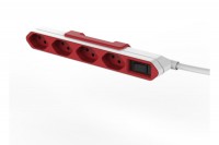 POWERCUBE Socket-rail red/white 4x Typ 13 plug, 66.9121