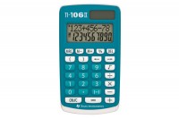 TEXAS INSTRUMENTS Calculatrice école 10 chiffres bleu/blanc, TI-106II