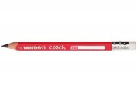 KORES COACH Bleistift HB Spitzer, BB92533, 3 St./weisser Radierer,3-eck.