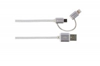 SKROSS 2in1 Charge'n Sync Steel Line Micro USB & Lightning, 2.700241
