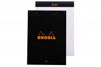 RHODIA Notizblock A5, 166009, liniert schwarz