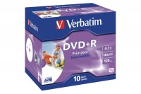 VERBATIM DVD+R Jewel 4.7 GB 16x print IW 10 Pcs, 43508