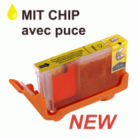 Tintenpatrone yellow, 9 ml. NEW ! MIT Chip. kompatibel zu Canon CLI-521Y