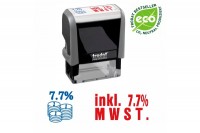 TRODAT Stempel inkl. 7,7% MwSt. blau/rot 47x18mm, 4912INKLU