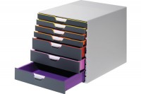 DURABLE Schubladenbox Varicolor 7 -C4, 7607/27, farbige Griffe, 7 Schubladen