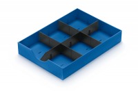 STYRO styrodoc System-Schublade blau 1 längs/2 quer, 268-405.3