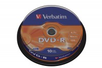 VERBATIM DVD-R Spindle 4.7GB, 43523, 1-16x  10 Pcs