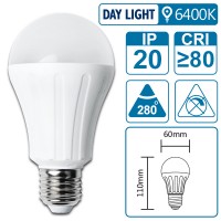 LED-Leuchte mit E27 Sockel, 7 Watt (entspricht ca. 70 Watt), daylight, big angle