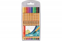 STABILO Stylos fibre point 88 0.4mm 10 couleurs ass., 88/10