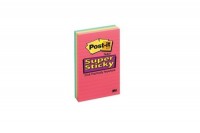 POST-IT Bloc Super Sticky 102x152mm 3-couleurs ass.,3x90f.,lignées, 660-3SSUC