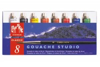 CARAN D'ACHE Deckfarbe Gouache, 2001.408, 8 Farben Pinsel