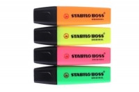 STABILO Boss Surligneur Original 4 couleurs ass., 70/4