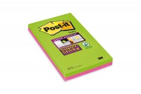 POST-IT Bloc Super Sticky 203x127mm vert/pink,4x 45 flls.,lignées, 5845-SSUC